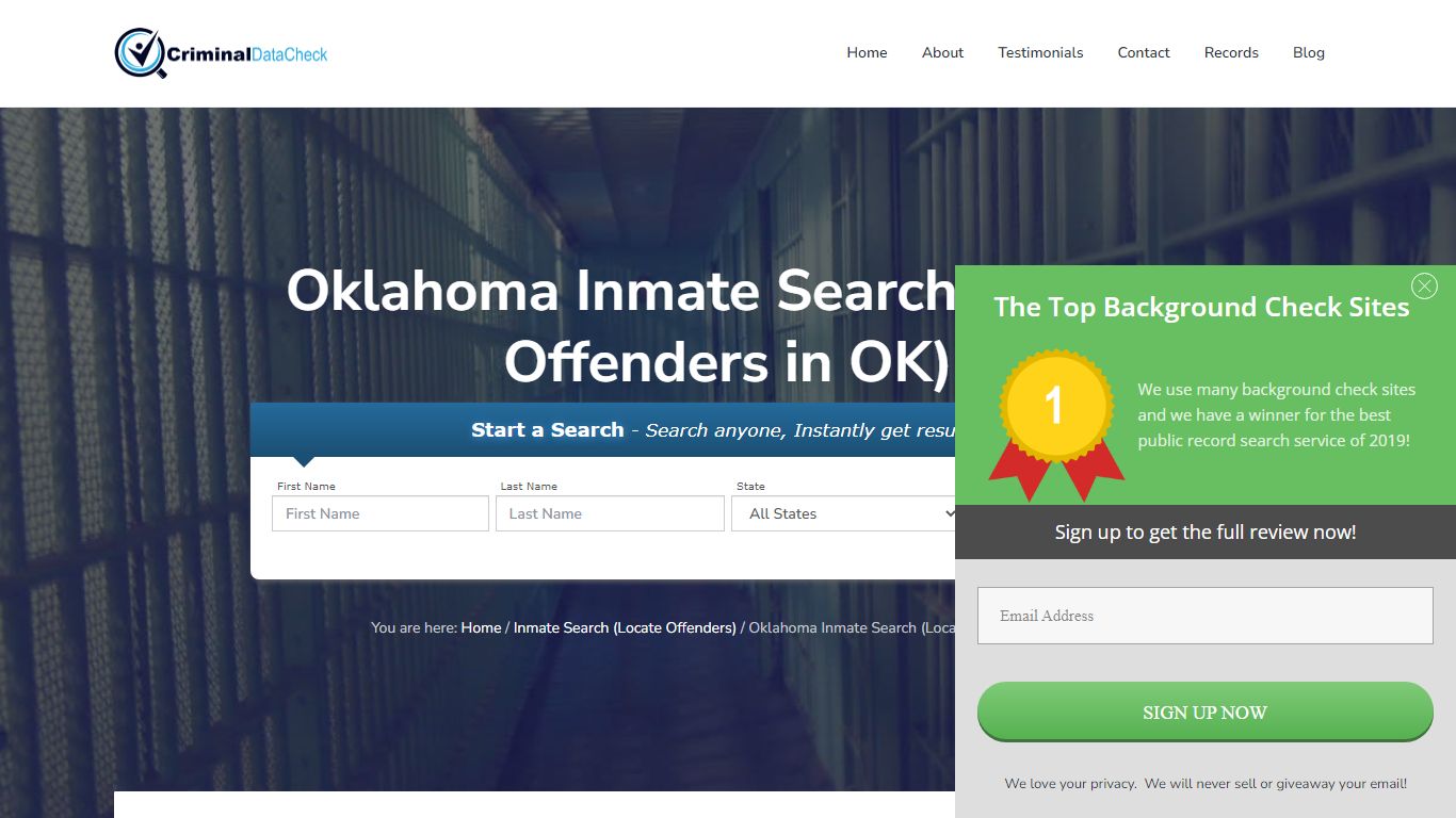 Oklahoma Inmate Search (Locate Offenders in OK) - Criminal Data Check ...